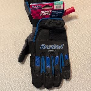 Black and Blue Impact Gloves Xlarge